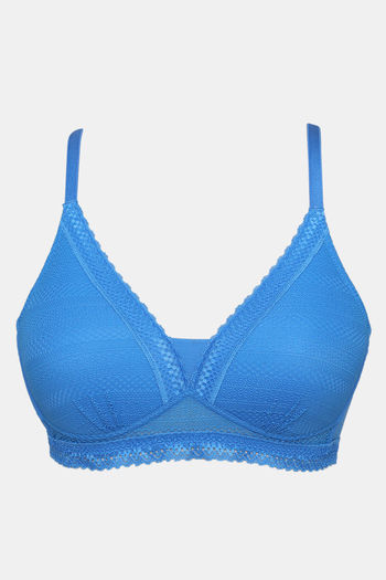 Zivame Lingerie : Zivame Airy Lace Padded Non-Wired 3/4th Coverage Bra -  French Blue