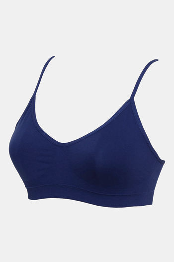 Zivame Home Buddy Double Layered Non Wired 3/4th Coverage Bralette -Blue  Depth