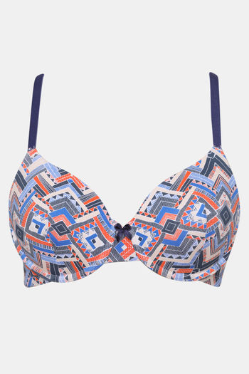 Buy Zivame Whimsical Padded Wired 3/4th Coverage T-Shirt Bra - Wave Print  at Rs.380 online