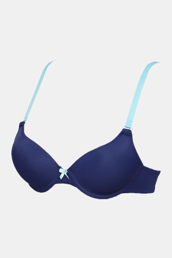Buy Zivame Push-Up Wired Medium Coverage Bra - Blue Depth at Rs.450 online