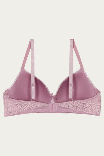 Buy Zivame Moroccan Lace Padded Non Wired 3/4th Coverage T-Shirt Bra -  Valerian at Rs.845 online