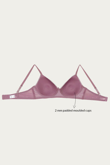 Buy Zivame Moroccan Lace Padded Non Wired 3/4th Coverage T-Shirt Bra -  Valerian at Rs.845 online