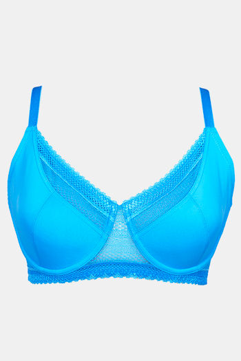 Buy Zivame True Curv Bohemian Magic Double Layered Wired 3/4th Coverage  Supper Support Bra - French Blue at Rs.995 online