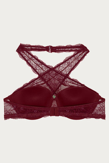 Buy Zivame Luxe Lace Padded Wired 3/4th Coverage Bralette - Zinfandel at Rs.995  online