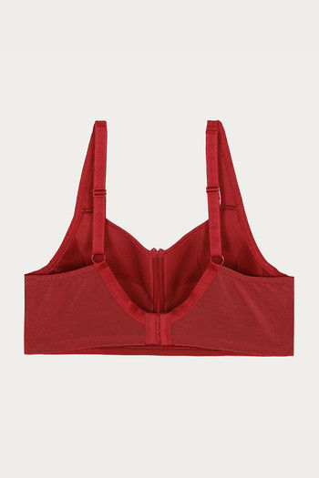 Zivame True Curv Padded Non Wired Full Coverage Super Support Bra - Earth  Red
