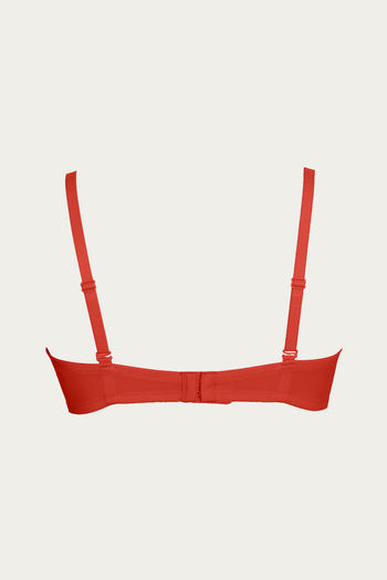 Zivame Padded Demi Coverage Wired Bra Red 2688384.htm - Buy Zivame