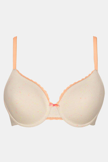 Buy Zivame Beautiful Basics Push-Up Wired Medium Coverage T-Shirt Bra -  Ivory Neps at Rs.398 online