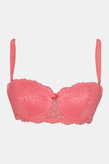 Buy Zivame Shades Of Love Padded Wired 3/4th Coverage Strapless Bra -  Strawberry Pink at Rs.1420 online