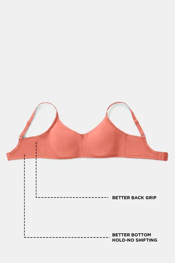 Buy Zivame True Curv Double Layered Non Wired 3/4th Coverage Sag Lift Bra -  Georgia Peach at Rs.427 online