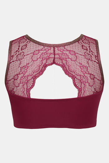 Buy Zivame Ornate Glitz Double Layered Non Wired 3/4th Coverage Bra - Wine  - D Cup Online - Lulu Hypermarket India