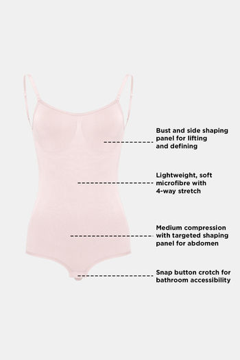 Buy Zivame All Day Seamless Knee Length Bodysuit for Women - Crystal Rose  at