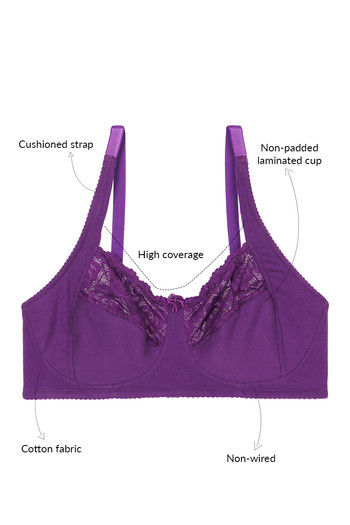 Buy Zivame Basics Double Layered Non Wired 3/4th Coverage Sag Lift Bra- Purple Magic at Rs.489 online