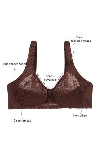 Zivame True Curv Lightly Lined Non Wired 3/4th Coverage Super Support Bra -  Nutmeg Brown