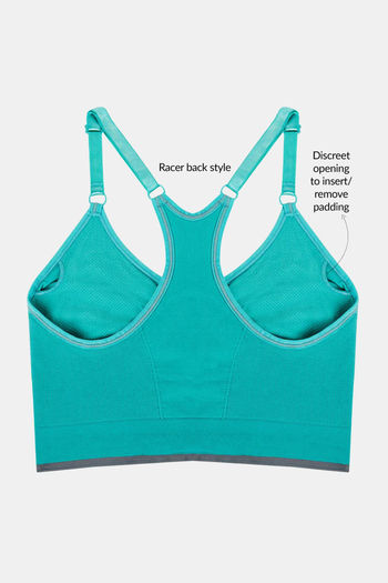 Buy Zivame At Home Stretch-to-Fit Cotton Racerback Bra- Green Online at Low  Prices in India 