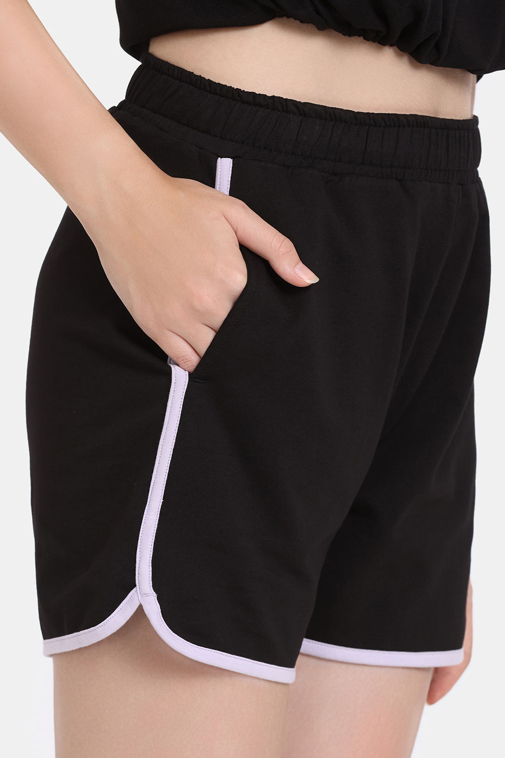Rosaline Flex Fit Easy Movement Relaxed Top with Shorts - Black Beauty — thumbnail 11