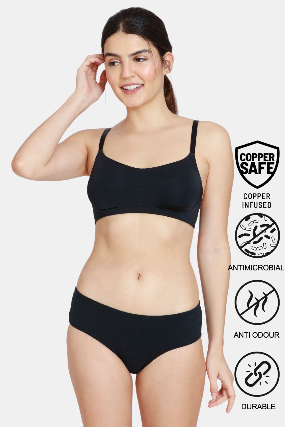 Buy Zivame Sporty Twist Padded Non Wired 3/4th Coverage T-Shirt Bra - Aqua  Sky3 Online at Best Prices in India - JioMart.