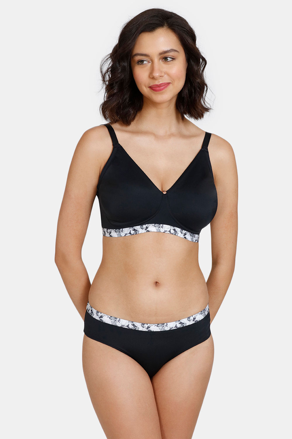 Buy Zivame True Curv Gelato Lightly Lined Non-Wired 3/4th Coverage Super  Support Bra With Hipster Panty - Tile Blue at Rs.797 online