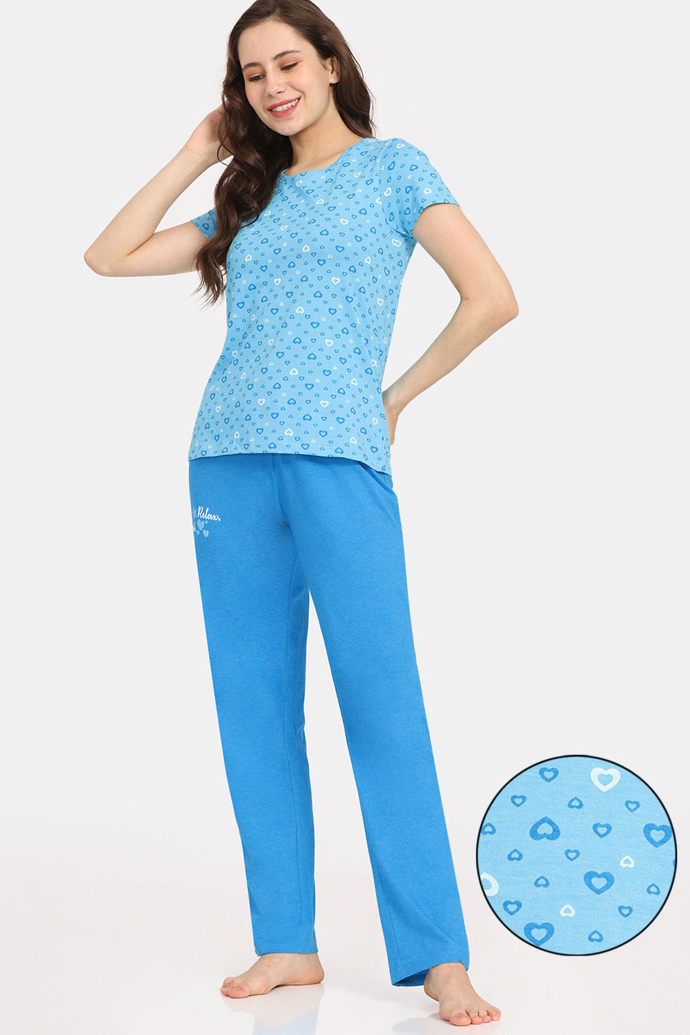 Rosaline Rural Charm Knit Cotton Top With Pyjama - Tropical Breeze Hawaiian