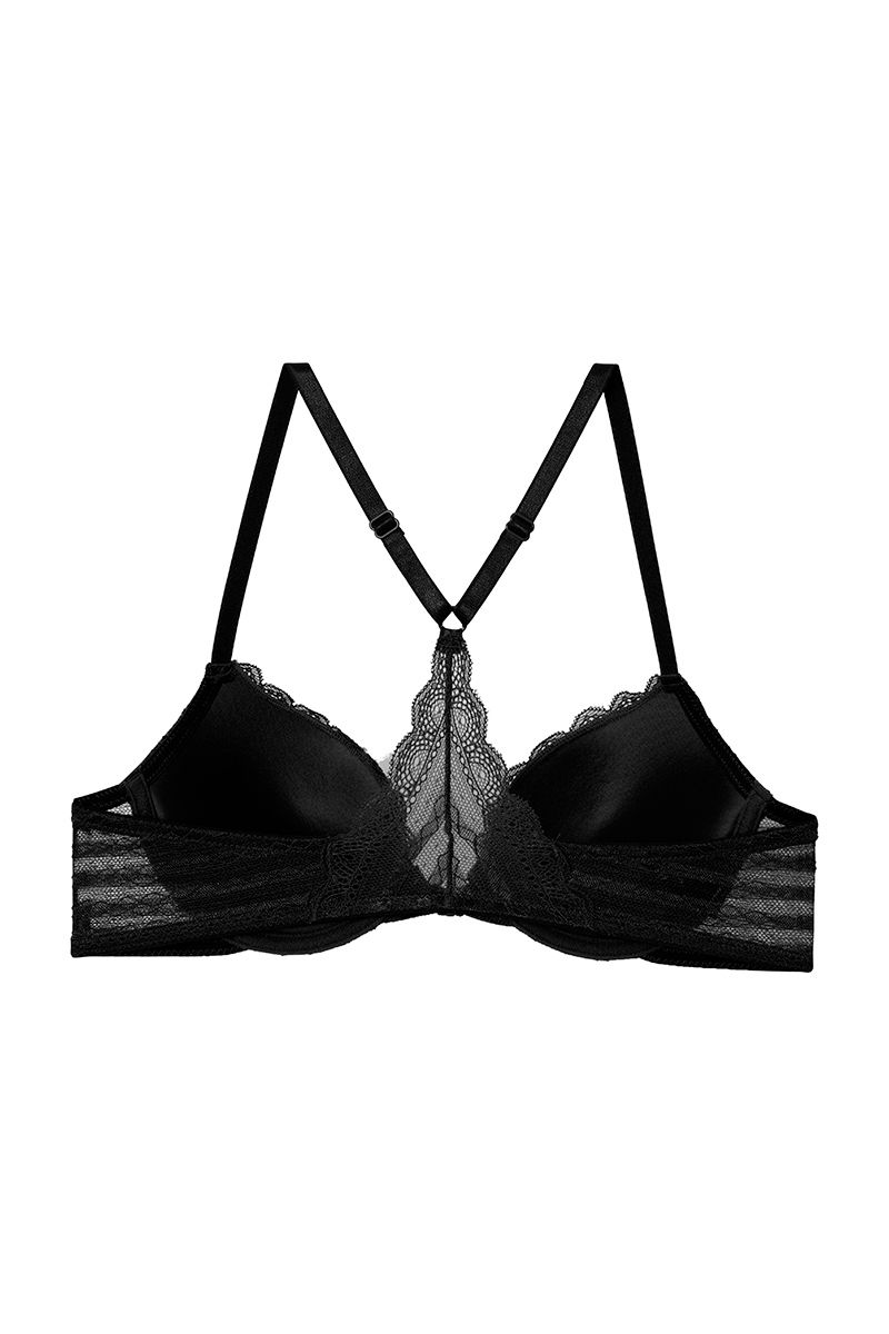 Buy Aztec Lace Front Open Bra With Thong Panty- Black, by Zivame at Rs ...