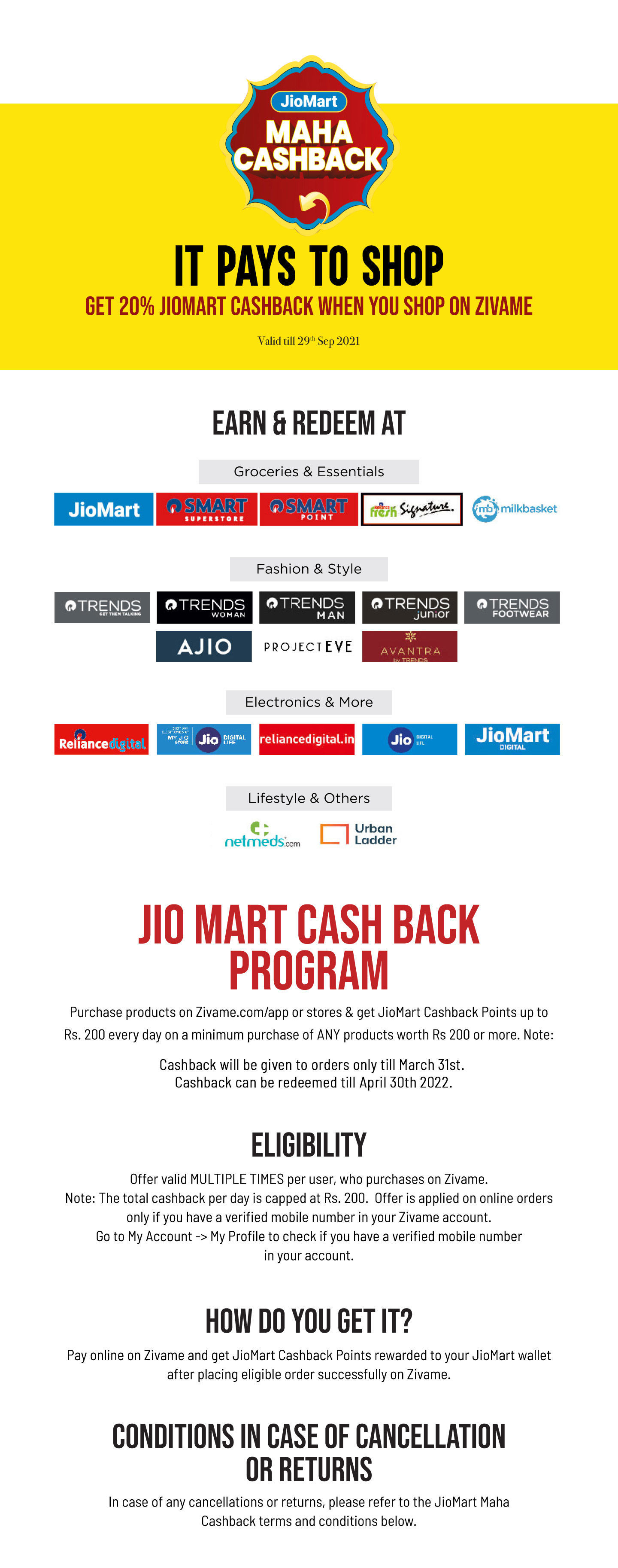 Jio Mart Cashback T and C