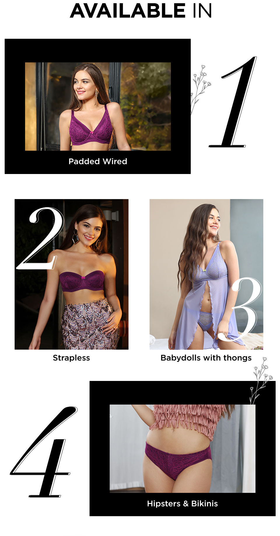 Primrose Collection Banner - Bras and Panties m