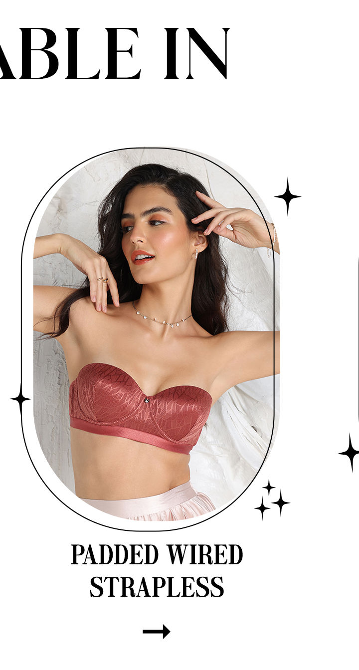 Zivame Coral Glaze Collection - Padded Wired Strapless Bra Coral Glaze