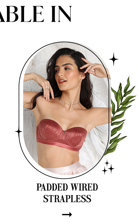 Zivame Coral Glaze Collection - Padded Wired Strapless Bra Coral Glaze m