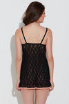 Zivame Sundown Collection Soft Floral Lace Chemise-Black — thumbnail 3