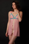 Zivame Sundown Collection Soft Mesh Flyaway Babydoll-Pink — thumbnail 4