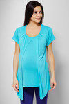 Zivame Made For Moms Drape Front Maternity And Nursing Top-Blue — thumbnail 4