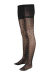 Zivame Bow Patterned Sheer Full Length PantyHose- Black — thumbnail 2