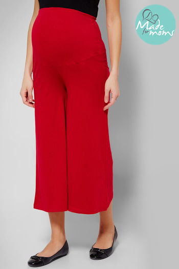 model image of Zivame Made For Moms Belly Covering Maternity Palazzo Pants-Crimson