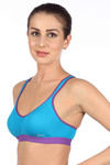 Triumph Lightly Padded Wirefree Sports Bra With Keyhole-Blue — thumbnail 3