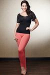 Zivame Lace Touch Half Sleeve Shaping Top-Black — thumbnail 2