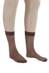 Zivame Sheer Knee Length Socks- Brown — thumbnail 3