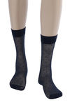 Zivame Dot Patterned Sheer Knee Length Socks- Blue — thumbnail 7