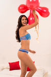 Zivame Abstract Print Low Waist Thong Panty-Blue — thumbnail 4