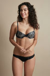 Zivame  Luxe Lace Low Rise Thong Panty- Black — thumbnail 4