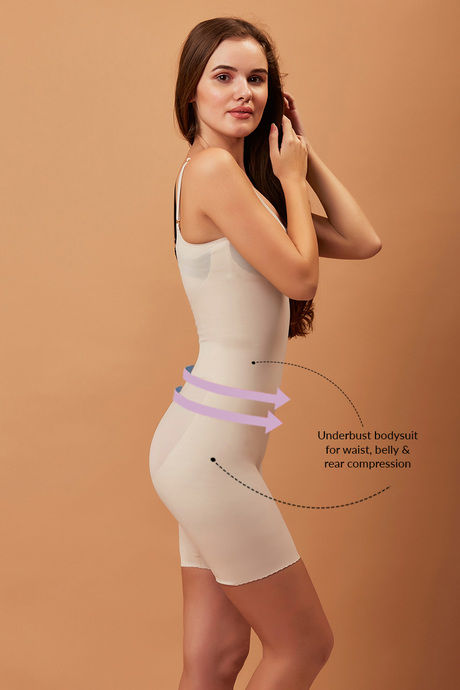 Zivame Body Sculpting Shorts Length Bodysuit Underbust - Skin — image 2