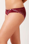 Zivame Contrast Trim Low Rise Bikini Panty- Burgundy — thumbnail 2