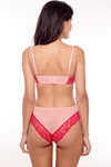 Zivame Lace Embellish Backless Level 2 Push Up Wired Teddy-Salmon — thumbnail 2