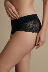 Zivame  Luxe Lace Embellished Boyshort Panty- Black — thumbnail 3