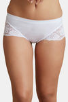 Zivame  Luxe Lace  Embellished Boyshort Panty- White — thumbnail 1