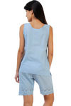 Zivame Dreamwear Fine Cotton Top And Shorts Set With Hakoba Lace Hem-Blue — thumbnail 2