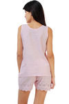 Zivame Dreamwear Fine Cotton Top And Shorts Set With Hakoba Lace Hem-Pink — thumbnail 2