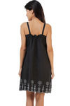 Zivame Dreamwear Fine Cotton Short Night Dress with Embroidered Lace-Navy — thumbnail 2
