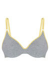 Triumph Everyday Non Padded Underwired Cotton Bra-Yellow Grey — thumbnail 1