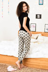 Zivame Star Print Cotton CoZzzies Nightwear Pyjama- Grey — thumbnail 3