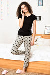 Zivame Star Print Cotton CoZzzies Nightwear Pyjama- Grey — thumbnail 4