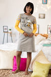 Zivame Cotton CoZzzies Star Cartoon Nightdress- Grey — thumbnail 4